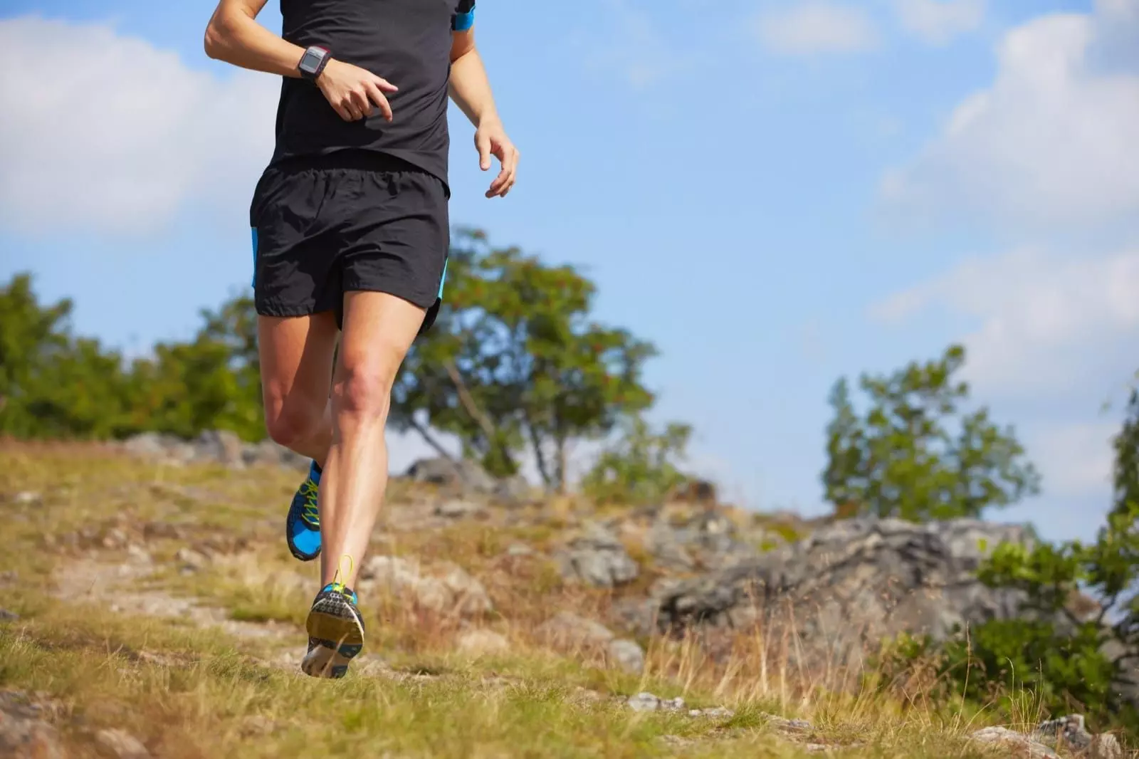 Runner running down hill